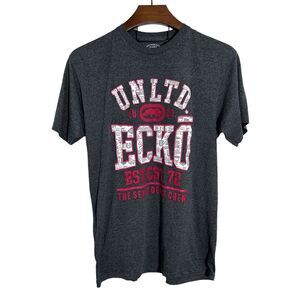 ECKO UNLTD. Gray Short Sleeve‎ Cotton Blend Graphic T-Shirt Size Medium